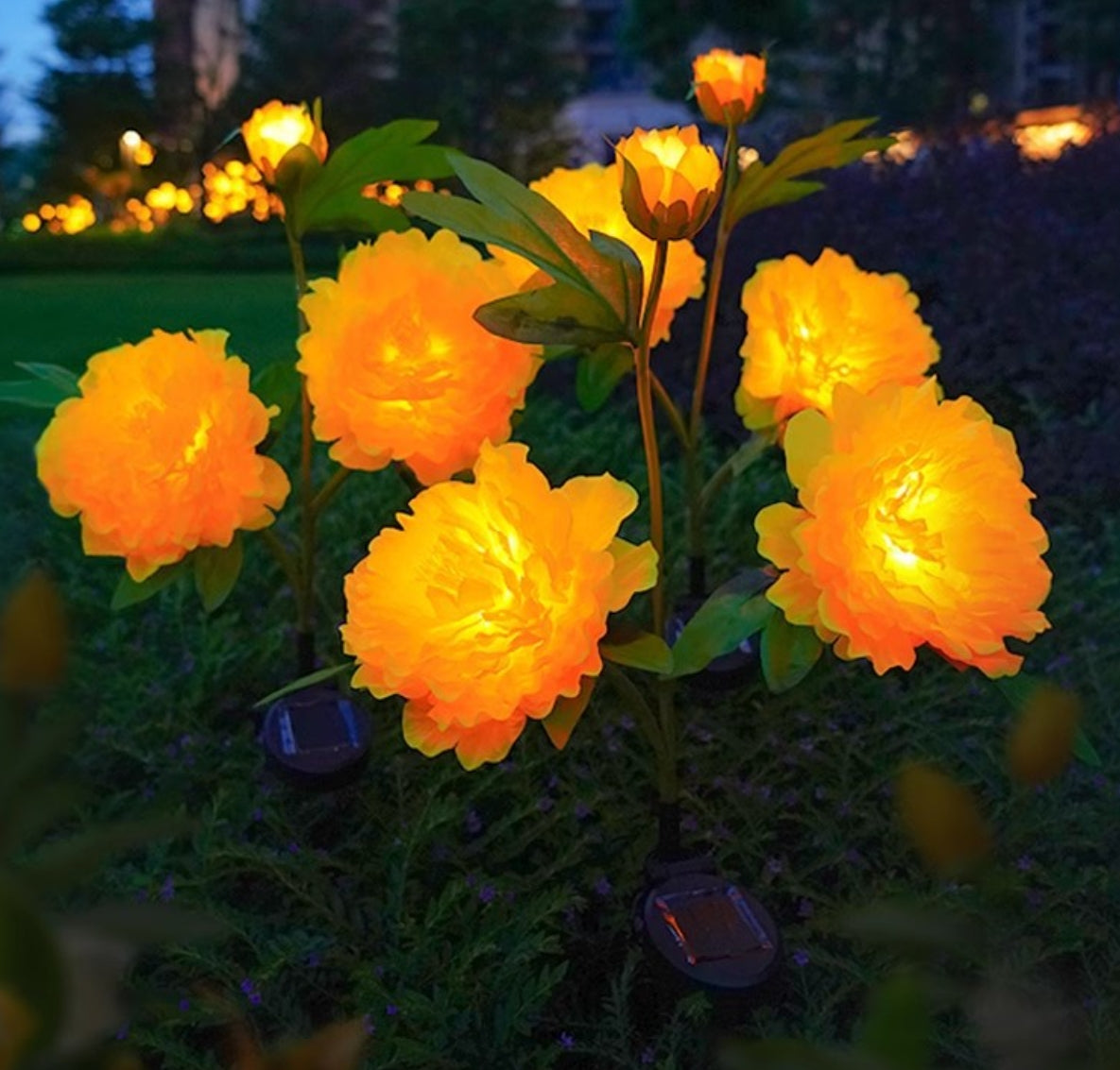 Peony shaped solar light - five colors