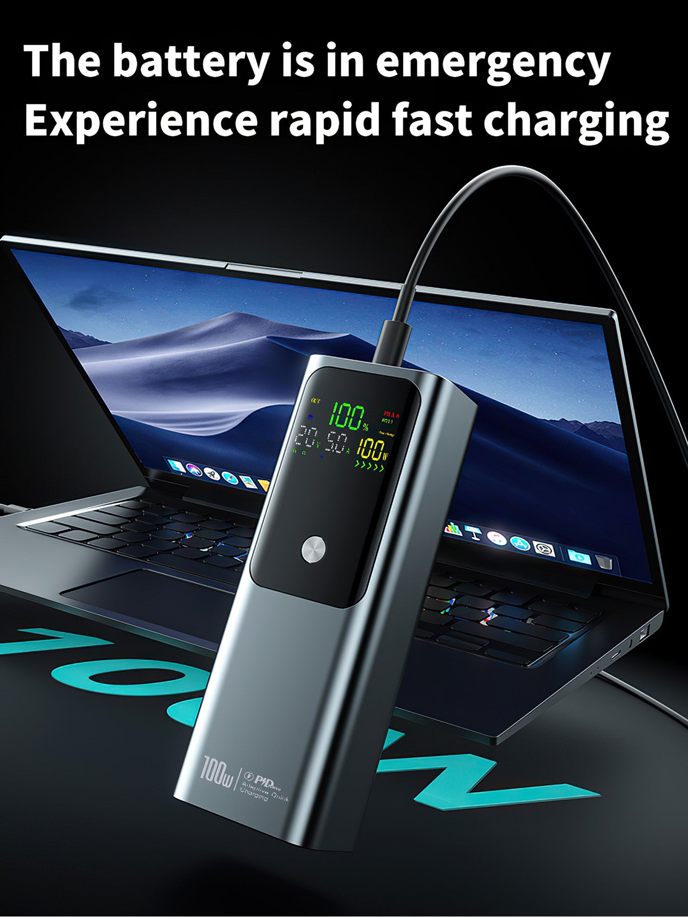 High-Power 20000mAh PD100W Fast Charging Power Bank