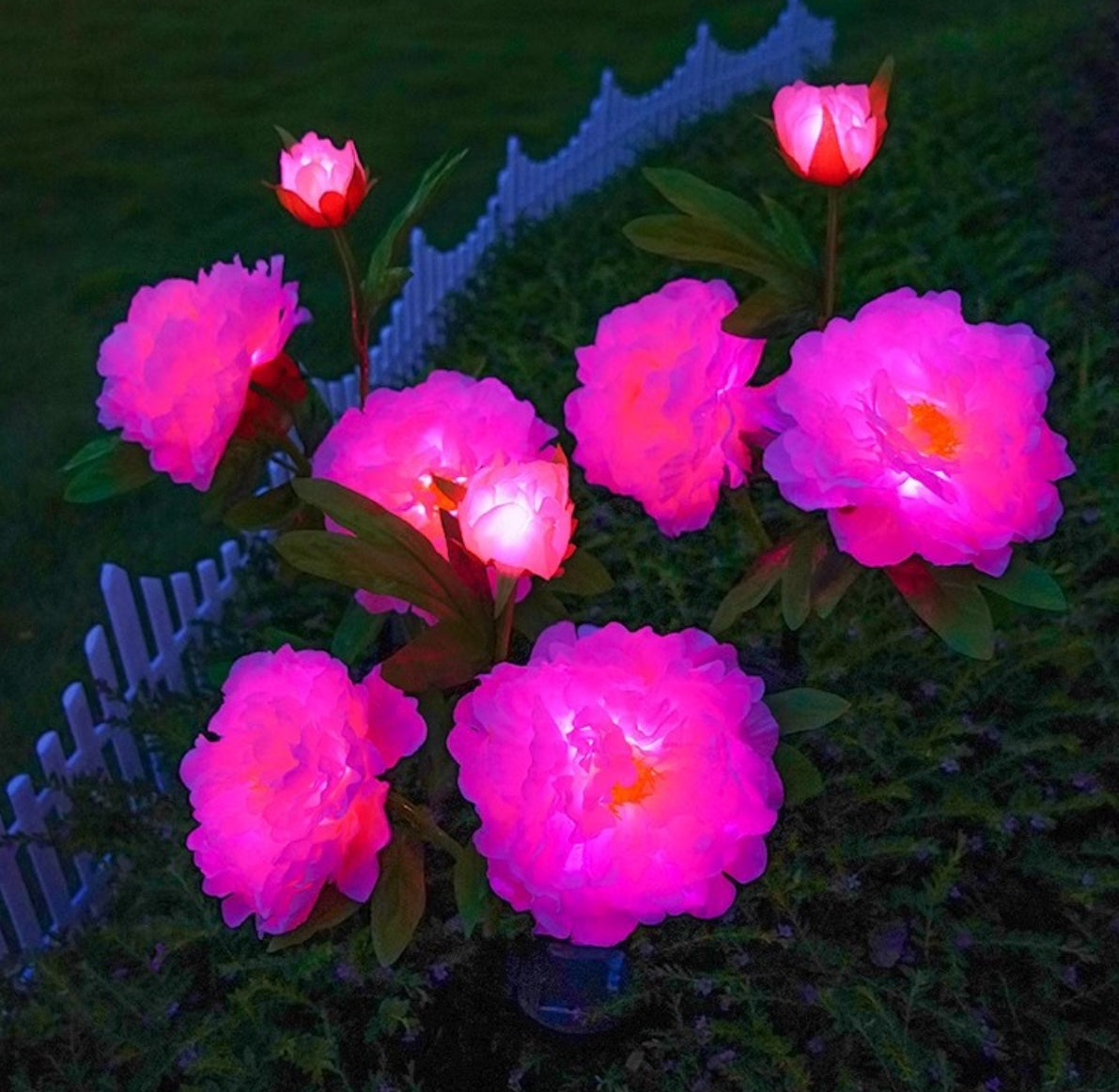 Peony shaped solar light - five colors