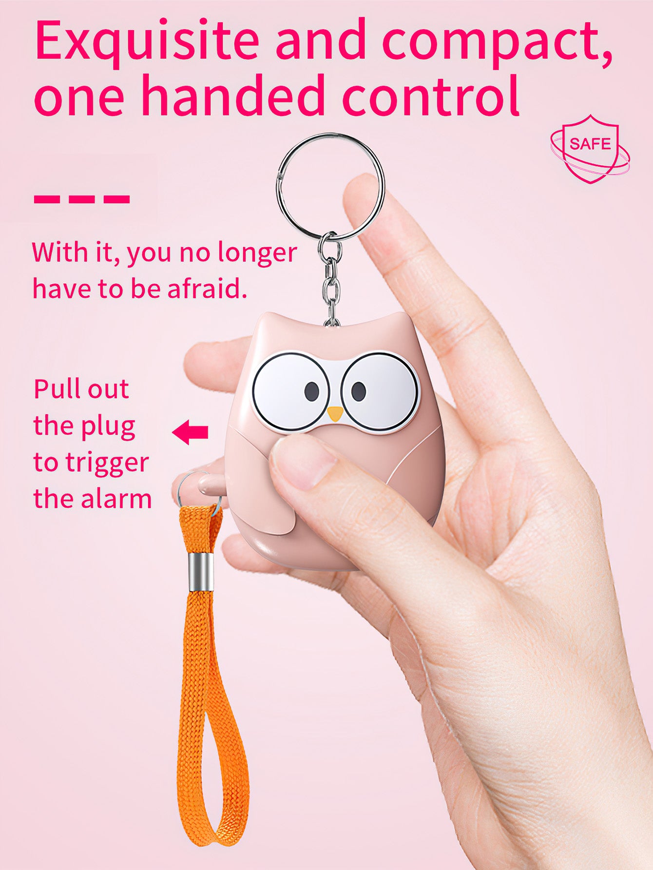 Personal alarm, ladies' anti robbery, outdoor children's and students' portable self-defense keychain - six colors